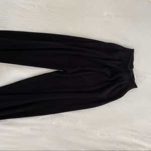 Black wide leg ripped stretchy pants
